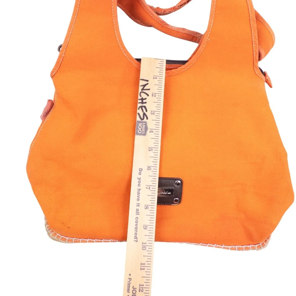 Baldinini 1882 Orange Canvas Espadrille Tote Bag Made in Italy